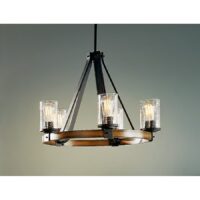 Kichler 34686A Barrington 5 -Light Distressed Black Seeded glass Metal Chandelier