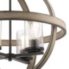 Kichler 34823A Barrington 4 -Light Anvil Iron and Distressed Antique Grey Farmhouse Seeded glass Globe Medium Hanging Pendant Light