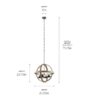 Kichler 34823A Barrington 4 -Light Anvil Iron and Distressed Antique Grey Farmhouse Seeded glass Globe Medium Hanging Pendant Light