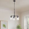 Kichler 44029BK Winslow 3 -Light Black Seeded glass Metal Chandelier Kichler 44029BK Winslow 3 -Light Black Seeded glass Metal Chandelier