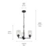 Kichler 44029BK Winslow 3 -Light Black Seeded glass Metal Chandelier Kichler 44029BK Winslow 3 -Light Black Seeded glass Metal Chandelier