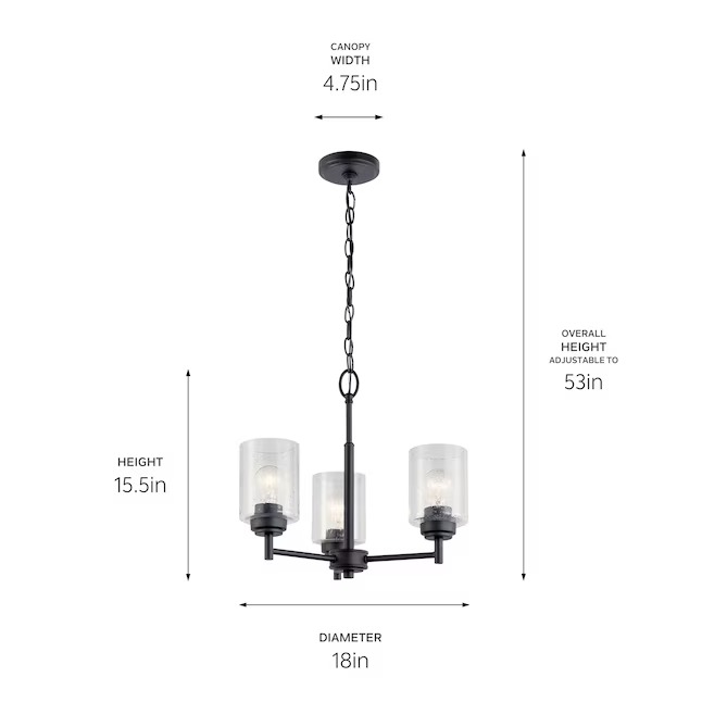 Kichler 44029BK Winslow 3 -Light Black Seeded glass Metal Chandelier36_11zon Kichler 44029BK Winslow 3 -Light Black Seeded glass Metal Chandelier