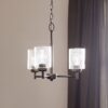 Kichler 44029BK Winslow 3 -Light Black Seeded glass Metal Chandelier