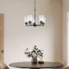 Kichler 44030BK Winslow 5 -Light Antique Black Seeded glass Metal Chandelier