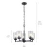 Kichler 44030BK Winslow 5 -Light Antique Black Seeded glass Metal Chandelier