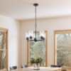 Kichler 44030BK Winslow 5 -Light Antique Black Seeded glass Metal Chandelier