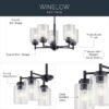 Kichler 44030BK Winslow 5 -Light Antique Black Seeded glass Metal Chandelier