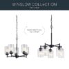 Kichler 44030BK Winslow 5 -Light Antique Black Seeded glass Metal Chandelier
