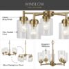 Kichler 44030NBR Winslow 5 -Light Gold Seeded glass Steel Chandelier