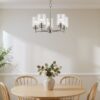 Kichler 44030NI Winslow 5 -Light Brushed Nickel Seeded glass Metal Chandelier
