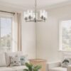 Kichler 44030NI Winslow 5 -Light Brushed Nickel Seeded glass Metal Chandelier