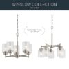Kichler 44030NI Winslow 5 -Light Brushed Nickel Seeded glass Metal Chandelier