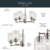 Kichler 44030NI Winslow 5 -Light Brushed Nickel Seeded glass Metal Chandelier