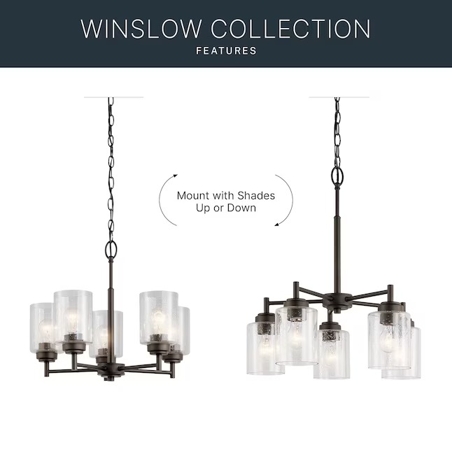 Kichler 44030OZ Winslow 5 -Light Bronze Seeded glass Metal Chandelier1456_11zon Kichler 44030OZ Winslow 5 -Light Bronze Seeded glass Metal Chandelier