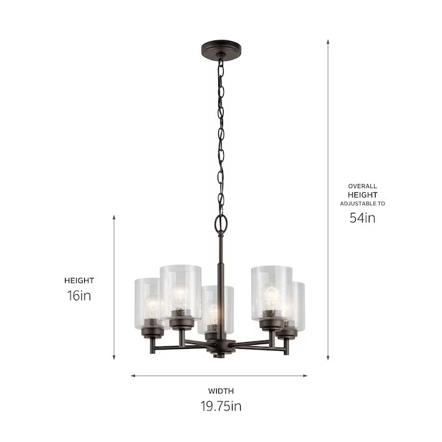 Kichler 44030OZ Winslow 5 -Light Bronze Seeded glass Metal Chandelier58_11zon Kichler 44030OZ Winslow 5 -Light Bronze Seeded glass Metal Chandelier