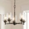 Kichler 44030OZ Winslow 5 -Light Bronze Seeded glass Metal Chandelier