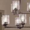 Kichler 44031BK Winslow 9 -Light Brushed Black Seeded glass Metal Chandelier