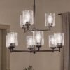 Kichler 44031BK Winslow 9 -Light Brushed Black Seeded glass Metal Chandelier