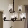 Kichler 44031BK Winslow 9 -Light Brushed Black Seeded glass Metal Chandelier