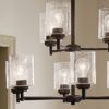 Kichler 44031BK Winslow 9 -Light Brushed Black Seeded glass Metal Chandelier