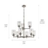 Kichler 44031NI Winslow 9 -Light Nickel Seeded glass Metal Chandelier
