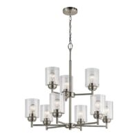 Kichler 44031NI Winslow 9 -Light Nickel Seeded glass Metal Chandelier