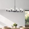 Kichler 44035BK Winslow 8 -Light Antique Black Seeded glass Metal Chandelier