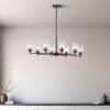 Kichler 44035BK Winslow 8 -Light Antique Black Seeded glass Metal Chandelier