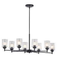 Kichler 44035BK Winslow 8 -Light Antique Black Seeded glass Metal Chandelier