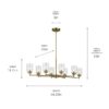 Kichler 44035NBR Winslow 8 -Light Polished Gold Seeded glass Steel Chandelier Kichler 44035NBR Winslow 8 -Light Polished Gold Seeded glass Steel Chandelier