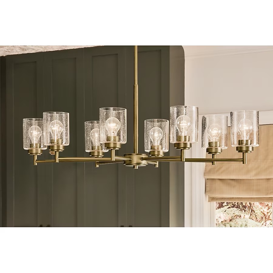 Kichler 44035NBR Winslow 8 -Light Polished Gold Seeded glass Steel Chandelier_11zon Kichler 44035NBR Winslow 8 -Light Polished Gold Seeded glass Steel Chandelier