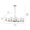 Kichler 44035NI Winslow 8 -Light Brushed Nickel Seeded glass Metal Chandelier Kichler 44035NI Winslow 8 -Light Brushed Nickel Seeded glass Metal Chandelier