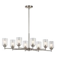 Kichler 44035NI Winslow 8 -Light Brushed Nickel Seeded glass Metal Chandelier