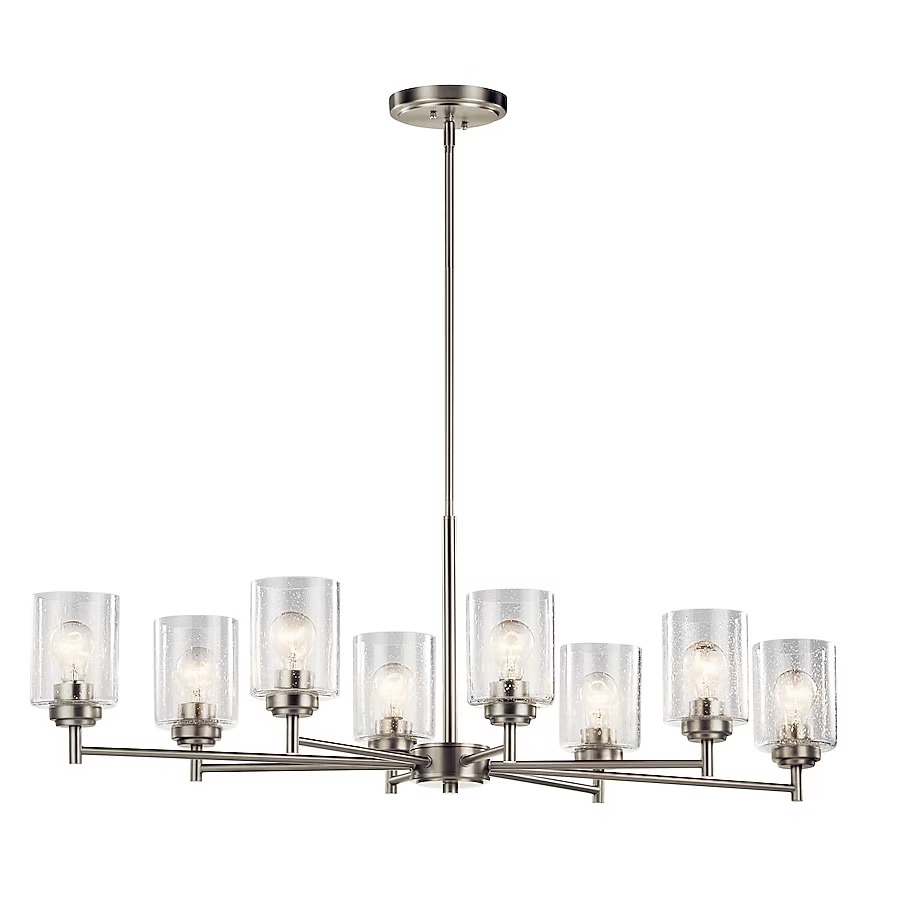 Kichler 44035NI Winslow 8 -Light Brushed Nickel Seeded glass Metal Chandelier_11zon Kichler 44035NI Winslow 8 -Light Brushed Nickel Seeded glass Metal Chandelier