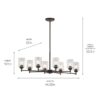 Kichler 44035OZ Winslow 8 -Light Bronze Seeded glass Metal Chandelier Kichler 44035OZ Winslow 8 -Light Bronze Seeded glass Metal Chandelier