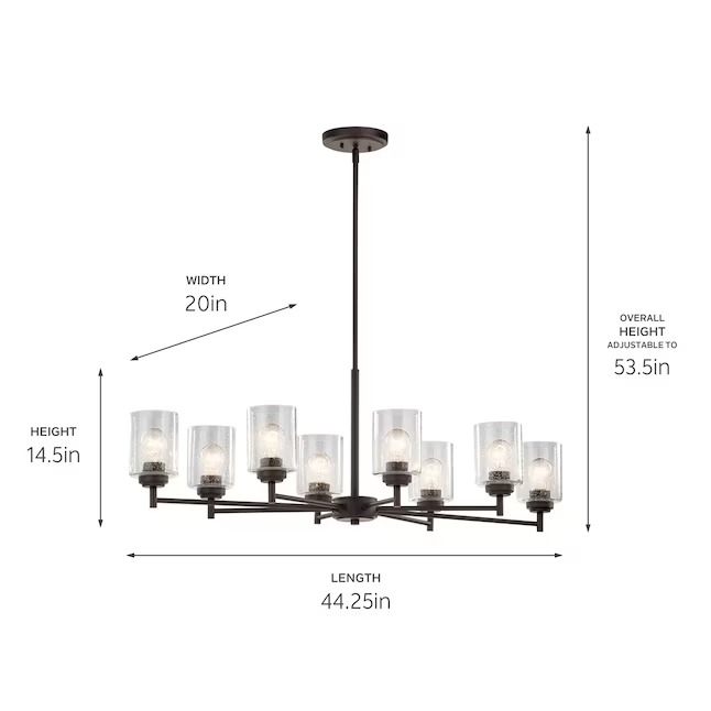 Kichler 44035OZ Winslow 8 -Light Bronze Seeded glass Metal Chandelier4_11zon Kichler 44035OZ Winslow 8 -Light Bronze Seeded glass Metal Chandelier