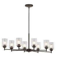 Kichler 44035OZ Winslow 8 -Light Bronze Seeded glass Metal Chandelier