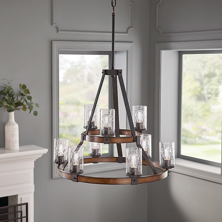 Kichler 82313A Barrington 9 -Light Distressed Black Seeded glass Metal Chandelier_11zon Kichler 82313A Barrington 9 -Light Distressed Black Seeded glass Metal Chandelier