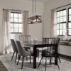 Kichler 82345 Barrington 5 -Light Distressed Black and Wood Tone Farmhouse Cage Linear Large Hanging Kitchen Island Light