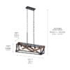 Kichler 82345 Barrington 5 -Light Distressed Black and Wood Tone Farmhouse Cage Linear Large Hanging Kitchen Island Light
