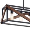 Kichler 82345 Barrington 5 -Light Distressed Black and Wood Tone Farmhouse Cage Linear Large Hanging Kitchen Island Light