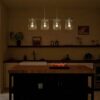 Kichler 82421 Birk 4 -Light Brushed Nickel Farmhouse Clear glass Linear Large Hanging Kitchen Island Light