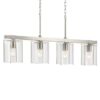 Kichler 82421 Birk 4 -Light Brushed Nickel Farmhouse Clear glass Linear Large Hanging Kitchen Island Light