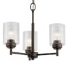Kichler 44029OZ Winslow 3 -Light Brushed Bronze Seeded glass Metal Chandelier