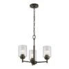 Kichler 44029OZ Winslow 3 -Light Brushed Bronze Seeded glass Metal Chandelier