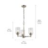 Kichler 44029NI Winslow 3 -Light Brushed Nickel Seeded glass Metal Chandelier