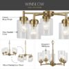 Kichler 44029NI Winslow 3 -Light Brushed Nickel Seeded glass Metal Chandelier