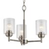 Kichler 44029NI Winslow 3 -Light Brushed Nickel Seeded glass Metal Chandelier