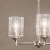 Kichler 44029NI Winslow 3 -Light Brushed Nickel Seeded glass Metal Chandelier