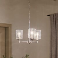 Kichler 44029NI Winslow 3 -Light Brushed Nickel Seeded glass Metal Chandelier